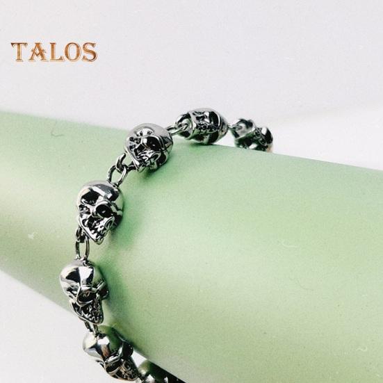Bracelet Pendant Unisex Vintage Skull Punk Style Lobster Clip Alloy High Polish Gothic Wrist Jewelry Halloween Cosplay Parties Bangle