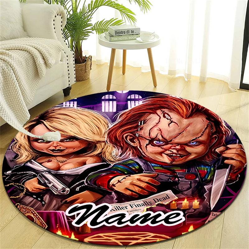 Personalized C-Chucky Round Chair Office Rug - Perfect for Mat, Office Chair & More - Ideal Gift for Birthdays and Holidays