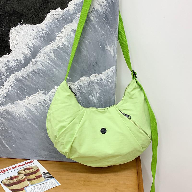 Solid Button Color Dumpling Wrap Kids Casual Shoulder Bag Trendy Outings Light