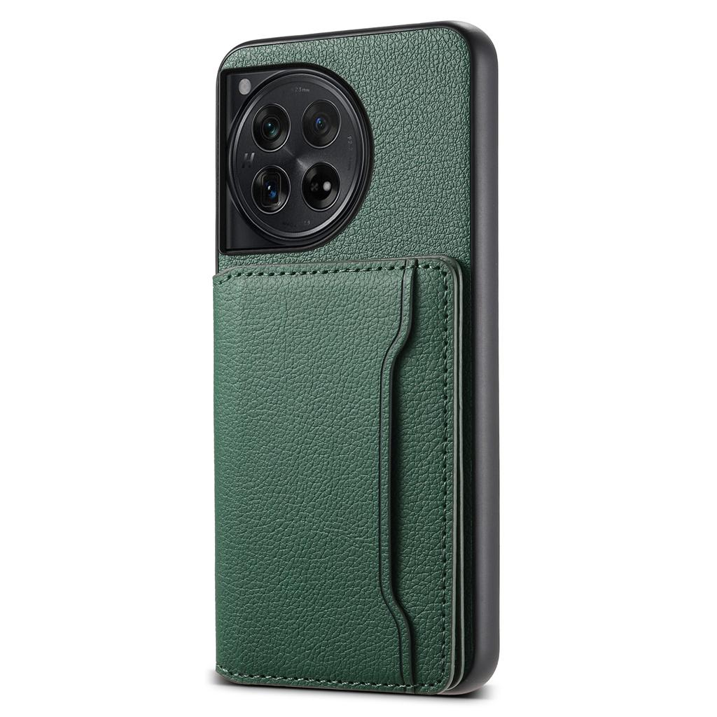For OnePlus 12 5G Case Calf Texture PU Leather Card Slots Phone Cover