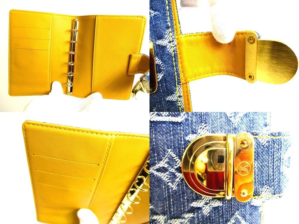 Authentic LOUIS VUITTON Monogram Blue Denim Document Holder Small Ring Agenda Cover #b265  Open Box