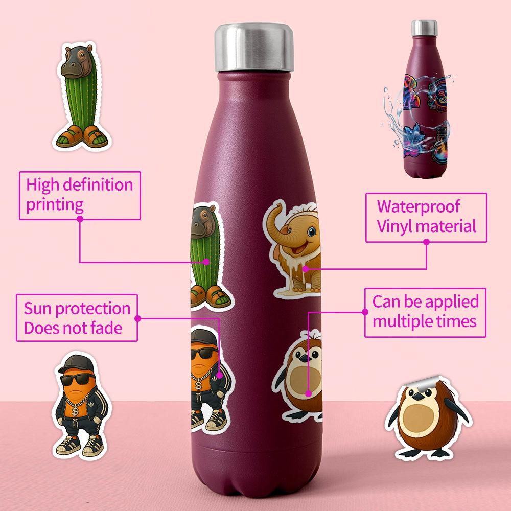 50 Shan Hai Jing Graffiti Stickers - Waterproof Decorative Animal Decals for Water Bottles, Phones, and Computers