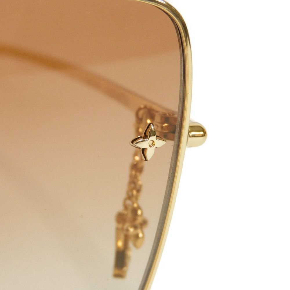 Used LV Square Charm (12564) Z1719U 7968 Flower Gold with LV Logo and Brown Gradient Design for Women from Japan