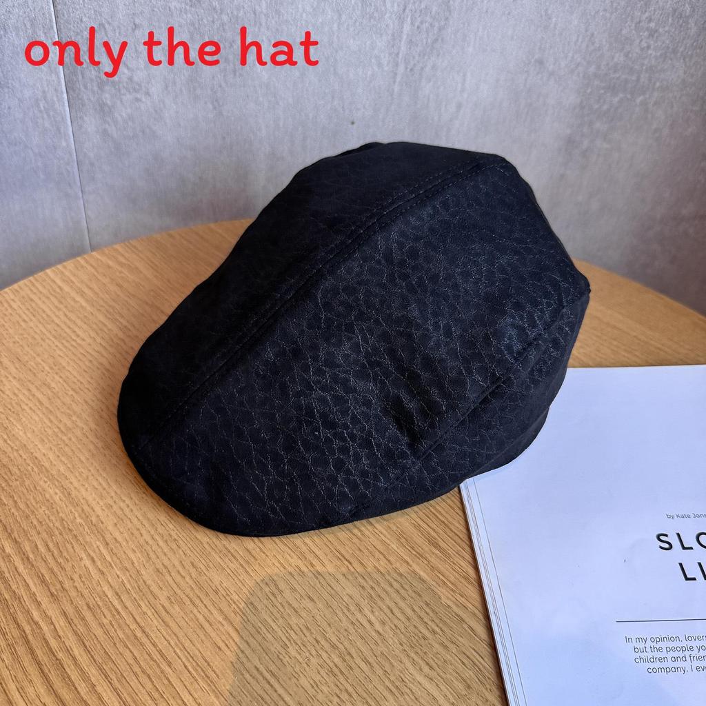 

Minimalist Suede Beret Hat With Short Brim For Women Fall Winter Style