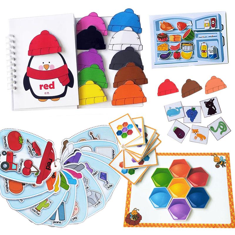 

Детские тихие книжные игрушки Монтессори, обучающие, познавательные, цветовые, визуальные, сенсорные, игровые, дошкольные, аутистические, игрушки