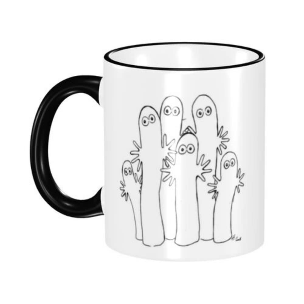 Moomin Hattifattener Mug, Heat-Resistant, Microwave-Safe, Stylish, Cute, Large Capacity, Diameter 8.4cm X Height 9.8cm (B)