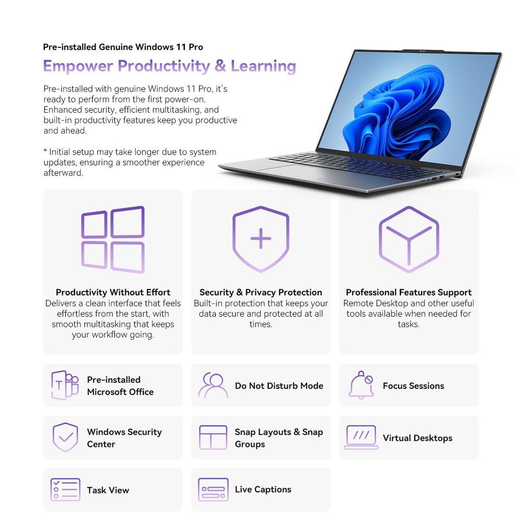 Blackview GamiBook 6 Laptop 16 inch 16GB 512GB AMD Ryzen™ 7 7735HS 8 cores16 threads Windows11 Pro Notebook