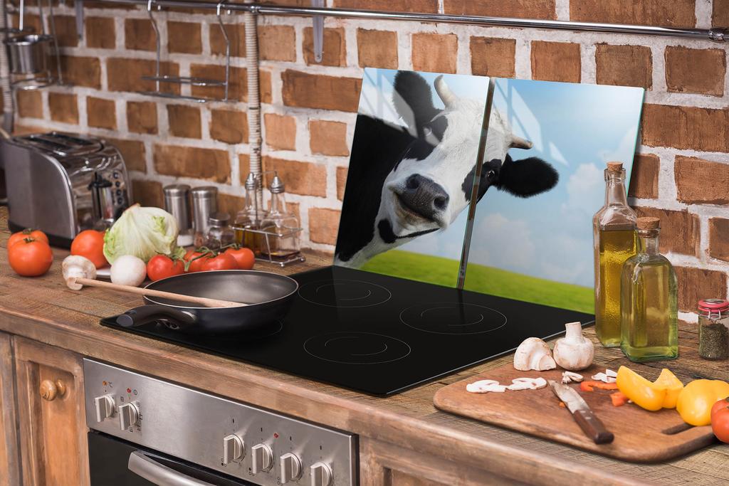 PLAQUE DE PROTECTION EN VERRE POUR PLAQUE DE CUISSON 70x52 VACHE