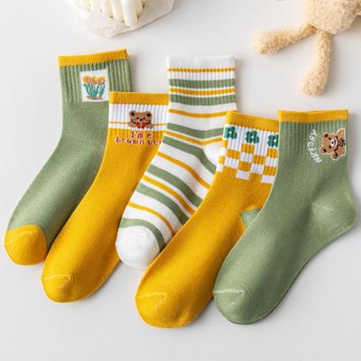 5 Paar, Damen, Weiche Socken, Mittelhohe Socken, Buchstaben-Socken, Warme Socken, Oberbekleidung, Hohe Socken, Lange Socken, Lange Socken, Sportsocken