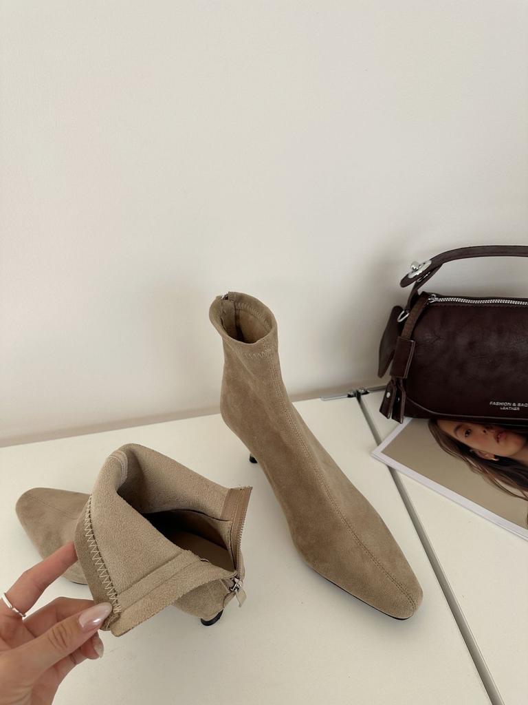 Small ankle boots suede Martin boots women's shoes new autumn and winter square head thin short boots