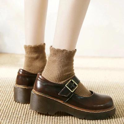 Nuove Scarpe da Donna Retrò Letterarie con Fondo Spesso Stile Mori Girl Giapponese Mary Jane Scarpe Singole Stile College