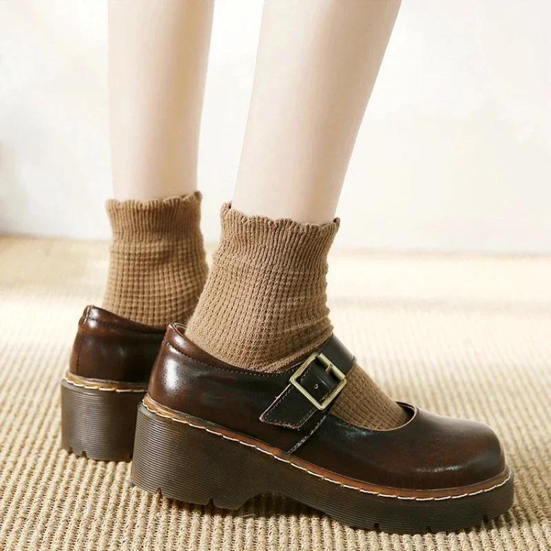 New Literary Retro Women's Shoes Thick Bottom Mori Girl Japanese Mary Jane Single Shoes College Style