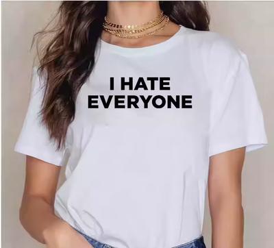 Μισώ Όλους Μπλουζάκι Κοντομάνικο Moletom Do Tumblr T Shirt Μόδα Casual Μπλούζες T-shirt Κουστουμάκι Κοντομάνικο Ρούχα Γυναικεία
