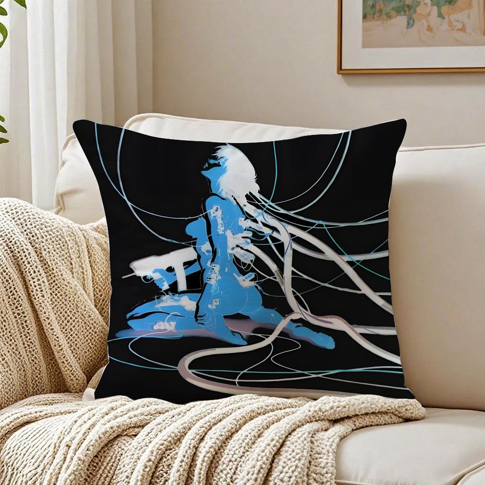 anime scifi GGhost IIn The SShell Cushion Cover Pillowcase Antidustmite living Room Sofa Decor Cushion Room