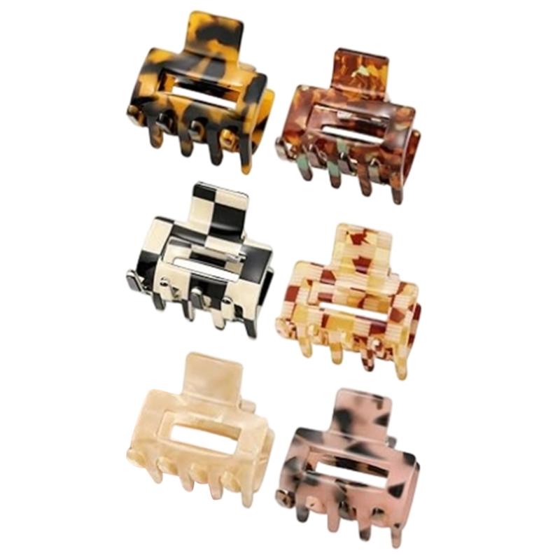 

6Pcs Square Acrylic Hair Clip For Secure Half Up Hairstyles Comfortable Barrettes Friendly Design Hair Accessory 1
