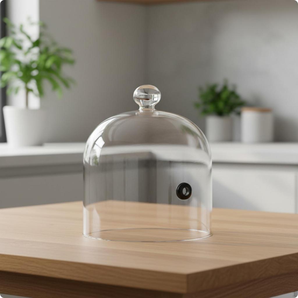 Borosilicate Glass Cloche with Hole Heat-Resistant Smoke-Infusing Dome