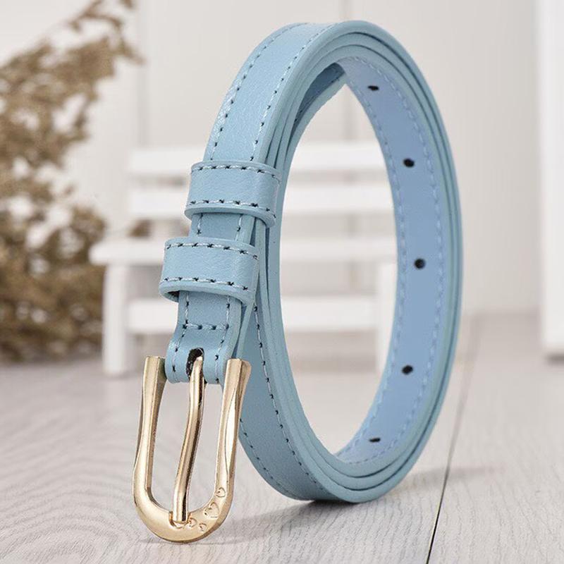 1Pc 105CM 7 Candy Colors Womens PU Leather Belt Skinny Thin Dress Belt Waist Belt Waistband Skirt Jeans Waist Accessories