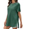Womens Short Sleeve Tops Summer Side Split T Shirts Casual Loose Fit Basic Tees Shirts
