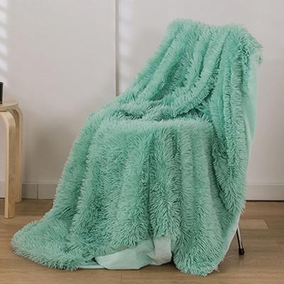 American Solid Single-Sided Plush Blanket Warm Cozy Faux Peacock Velvet Sofa Cover Simple Fluffy Sleeping Blanket For Bedroom