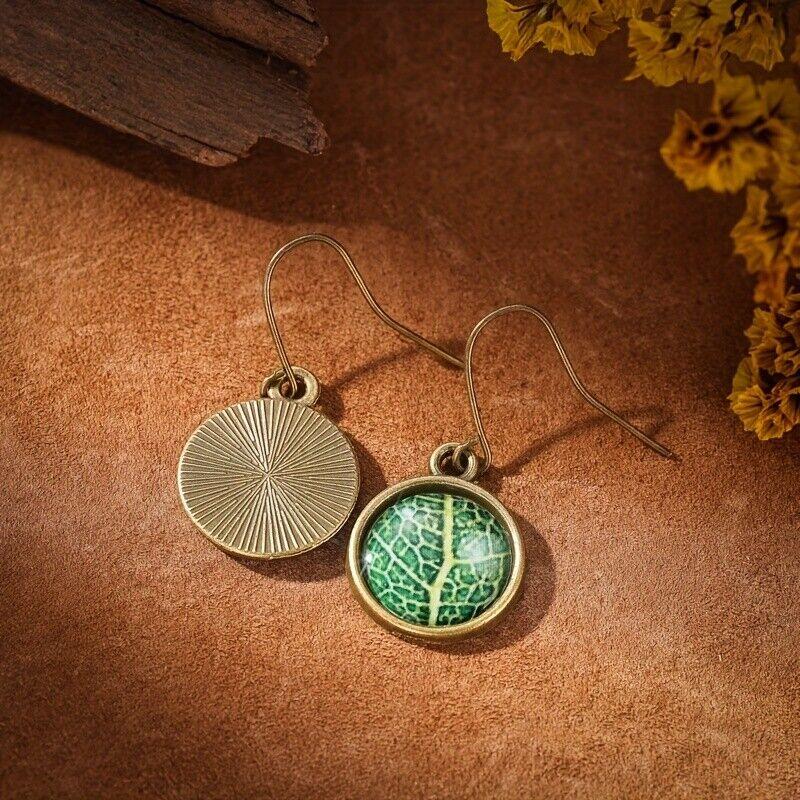 Vintage Baum-Blatt-Ohrringe für Frauen, Schmuck, Ornament, Geschenk
