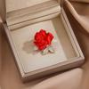 Brooch Pin 3D Rose Flower Shape Sparkling Rhinestones Inlaid Decorative Brooch Sweaters Collars Hats Bags Coats Scarves Accessory