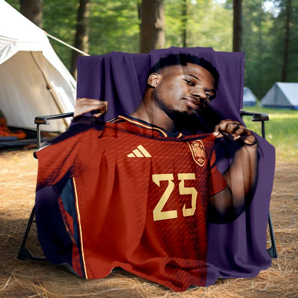 1pc Brazilian Footballer Victory Flannel Blanket,Ultra Soft Warm Plush Throw for Home Bedroom Bed Sofa Cover Office Travel Picnic. MT071029