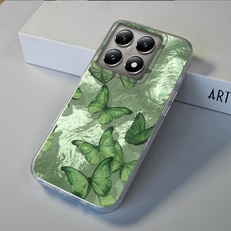 Luxury Butterfly Shadow Phone Case For Xiaomi 14T 13T Pro 14Tpro 11 Lite 5G NE Silicone Shockproof Girls Women Fundas Cover