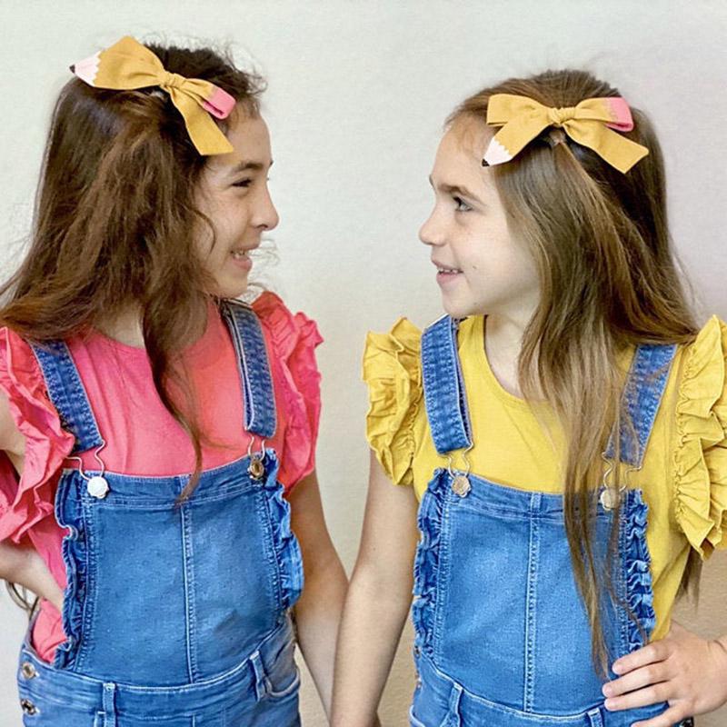 Back To School Hair Clips Unique Pencil Hairpin For Girls Cute Bows Barrettes Solid Handmade Hairgrips Children Hair Accessories