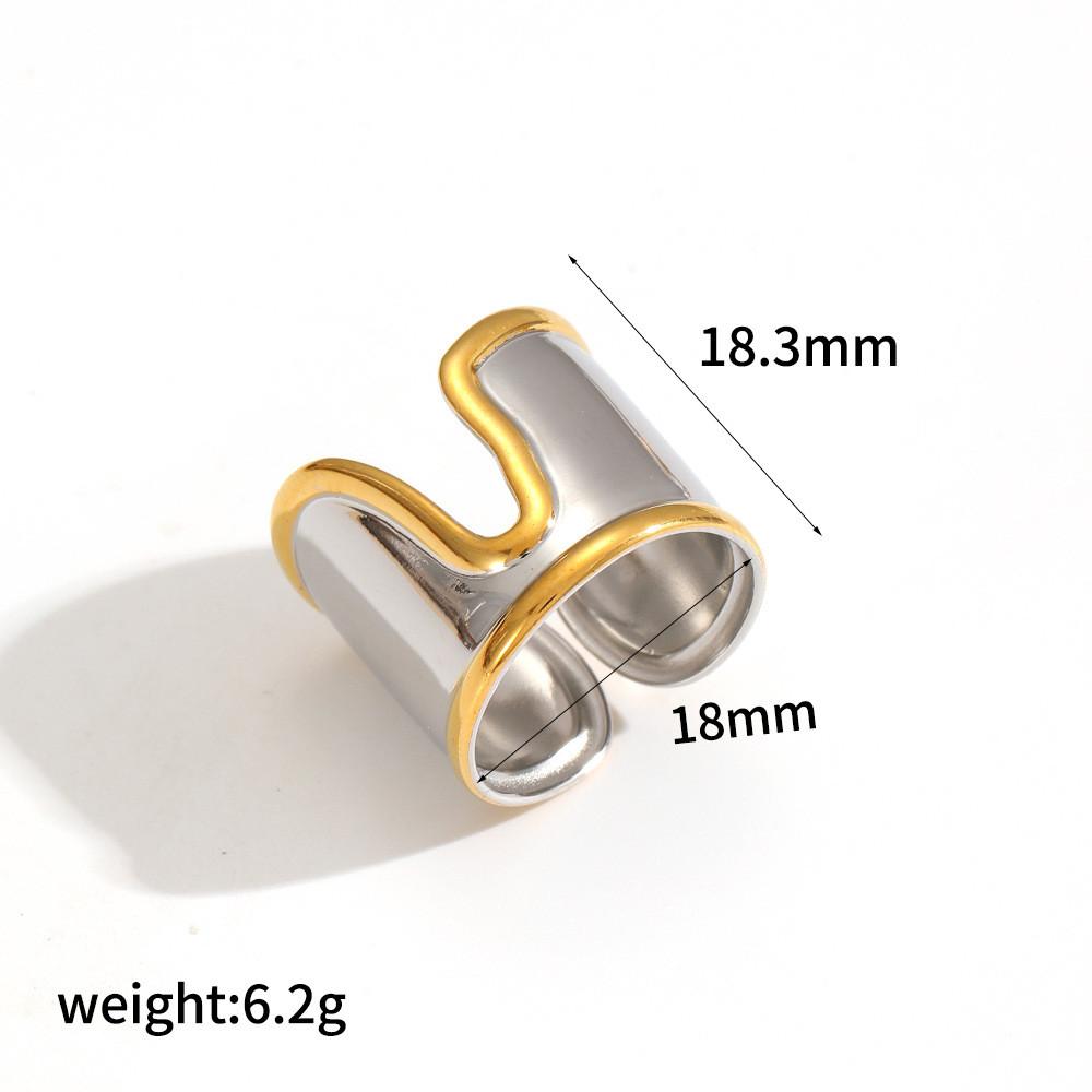 Summer Trend Titanium Steel Ring With Unique Shape And Gold Finish For Women And Men