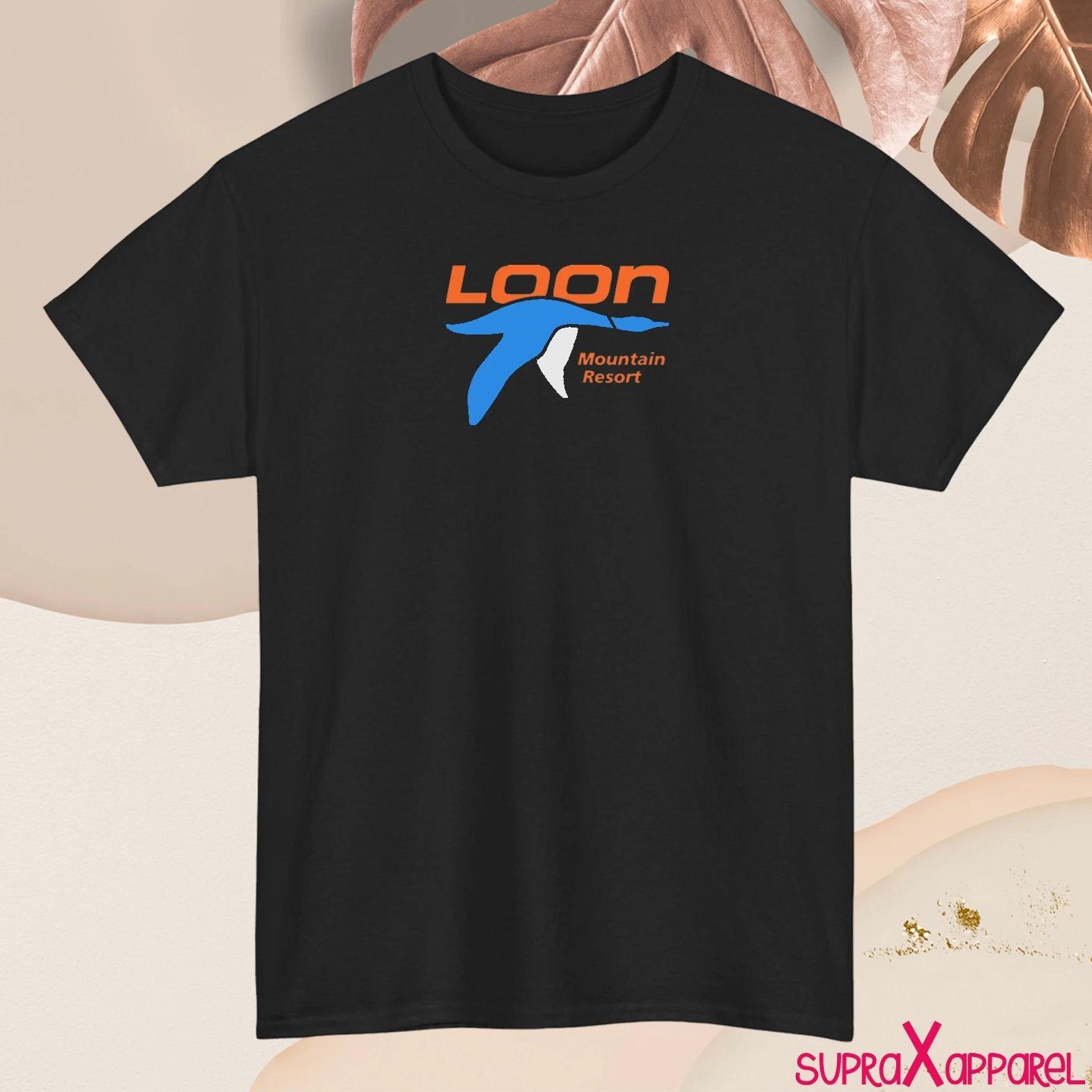 Loon Mountain Resort Skiing Logo Mens T-Shirt Cotton Graphic Tee Made in USA M