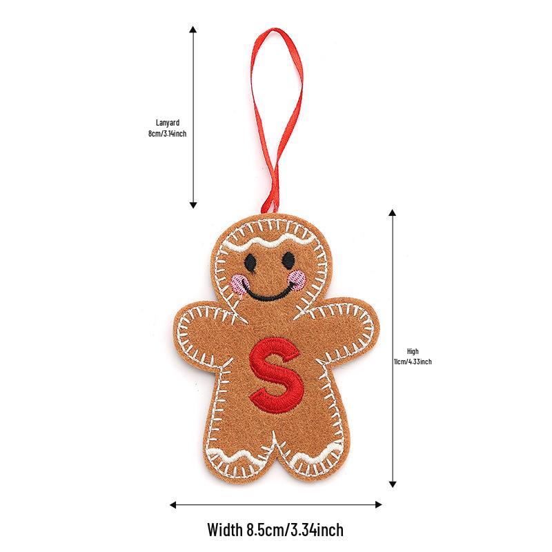Christmas Gingerbread Man Ornaments: Festive Alphabet Hanging Decorations