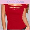 Premium Qualität Sommer Damen T-Shirt Kurzarm Broken Style Stretch Bluse für Nachtclub