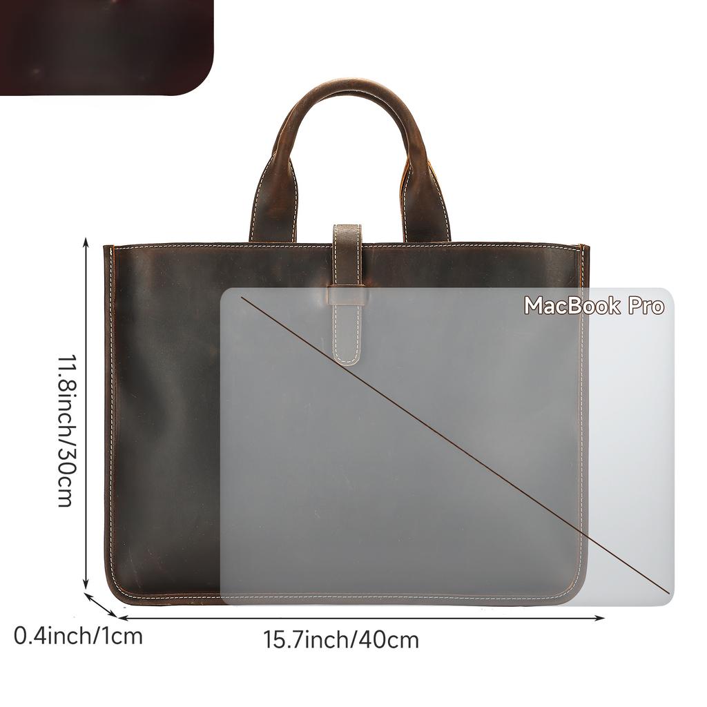 Dokumententasche Herrenhandtasche Echtes Leder Einzelschulter Umhängetasche Obernarbenleder Rindsleder Business-Handtasche