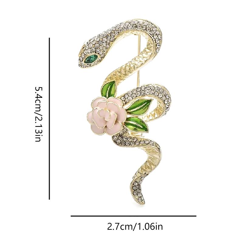 Flower Snake Brooches French Style Snake Bone Brooch Exquisite And Capable Clothing Accessories Glittering High-End Brooch