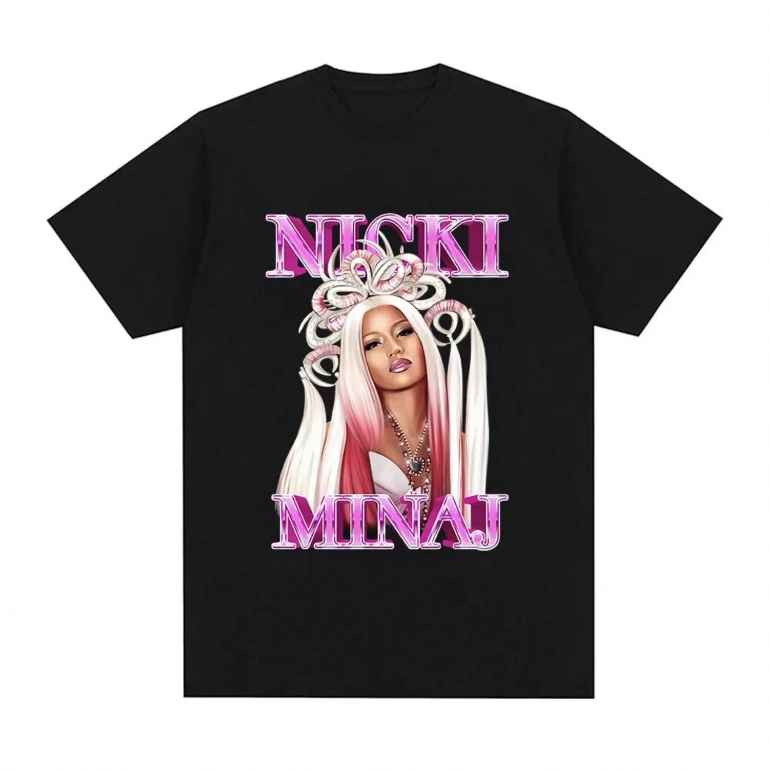 Rap Singer  Pink Friday 2 Pattern T-Shirt Fashion Hip-Hop Short Sleeved Oversized T-Shirt Summer Casual T-Shirt S разноцветный