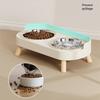 Pet Cat Double Bowl Feeder, Adjustable Height Cat and Dog Water Dispenser, Elevate Feeding Kitten Supplies