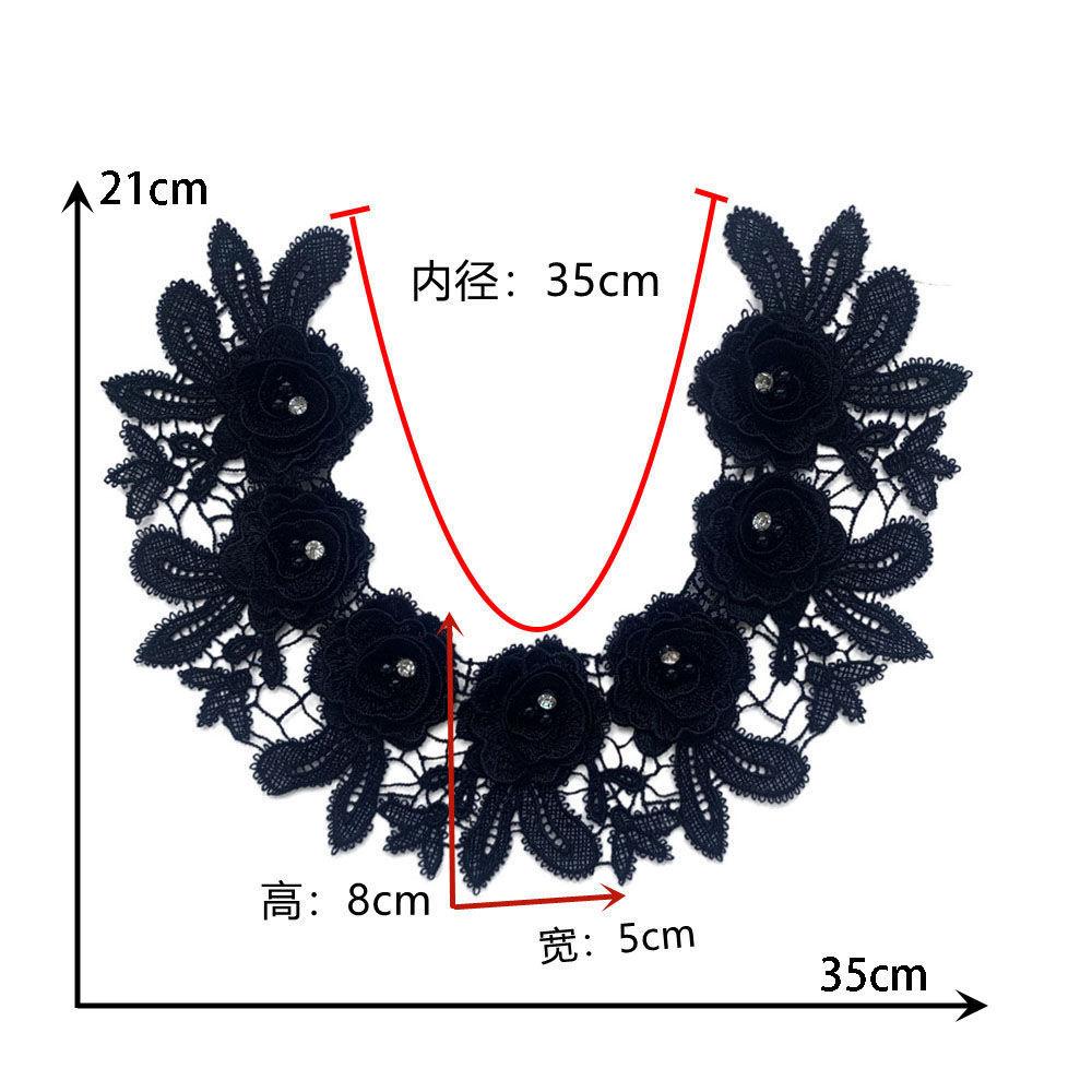 Black And White I Embroidery Polyester Beads Hollow Diy Sewing Lace Decoration Matching Clothing Accessories Clothing