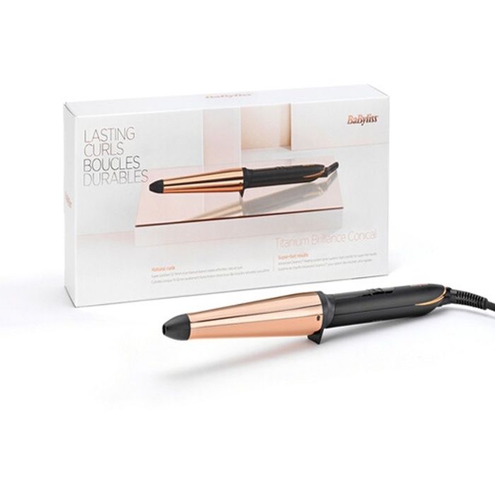 Babyliss Salon Brilliance Conical Curling Iron C458e Black and Rose Gold
