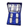 Silver Plated Embossed Glass Tumbler Water Glass for Drinking Water | Pack of 5 | Royal Look Red Velvet Box | Best for Gifting in Any Occasion