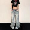 Y2K-pantalones vaqueros holgados Retro para mujer, ropa de calle Vintage, pantalones vaqueros de gran tamaño, pantalones de pierna ancha rectos Hippie ajustados, estilo coreano