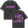 Washed Vintage Kpop Demon Hunters Derpy Tiger T-shirt Men Women Fashion Cartoon Trend T Shirts Men's Oversized T-shirts