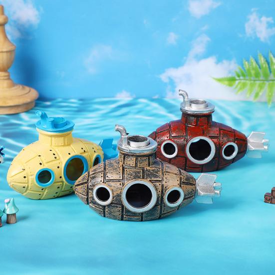 Hollow Submarine Fish Tank Decoration Aquarium Shrimp Hideout Small Fish Breeding Cave Shelter for Shrimp Betta Lizards