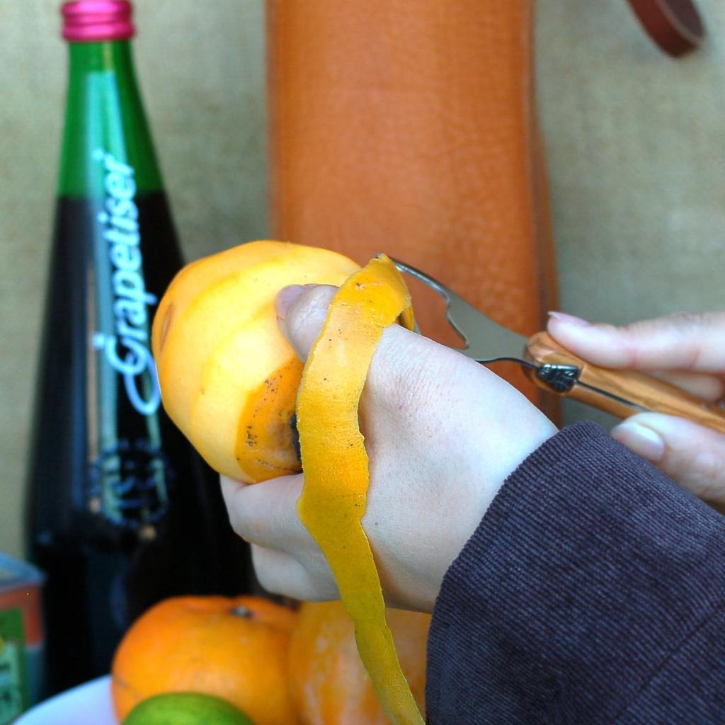 The NERON Peeler Features a Comfortable Wooden Handle and Laguiole Olive Made In This Peeler Combines the Elegant Design and Artisanal Sharpness of a