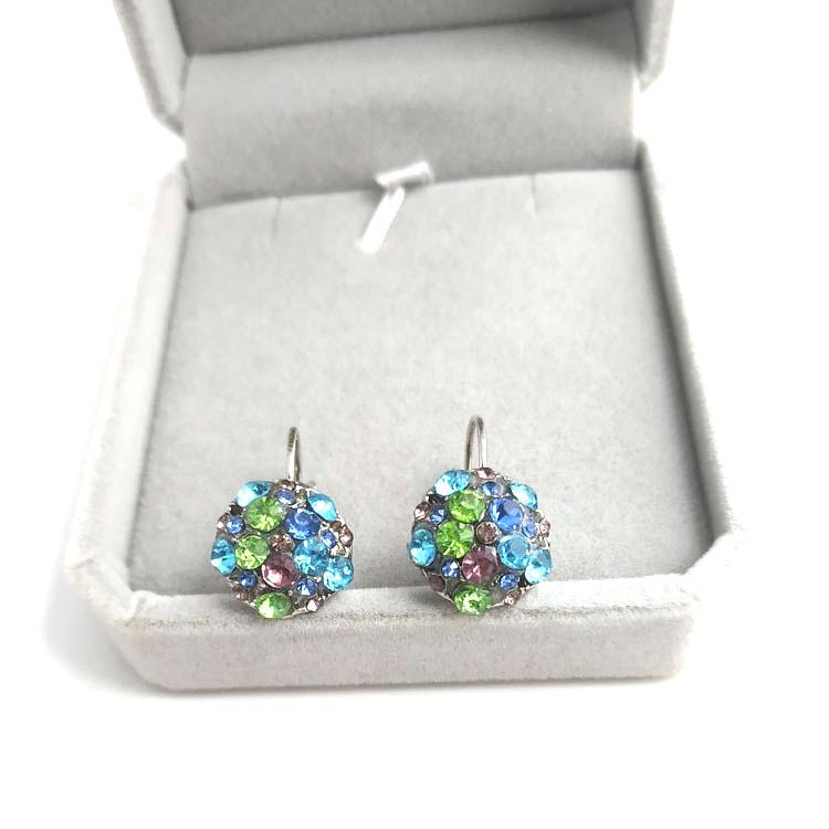 Stylish Zircon Double-Layer Earrings: Gold & Silver Japanese, Korean, European, & American Design for Women