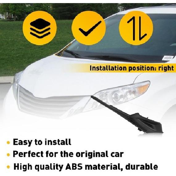 2X Front Windshield Wiper Side Cowl Extension Cover For Toyota Sienna 2011-2020