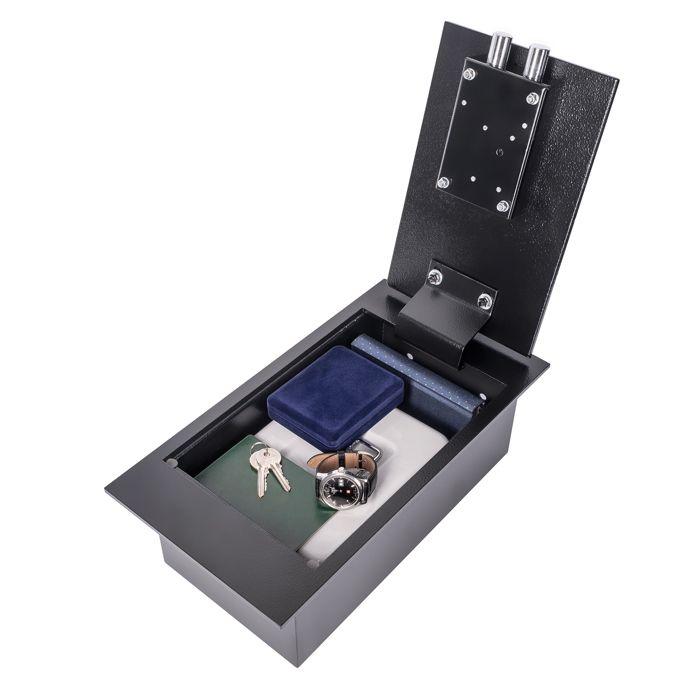 Brihard Bodentresor - kleine Größe - Schlüsselschloss - 19,7 l - dunkelgrau