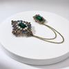 Elegant Retro Baroque Emerald Tassel Brooch – Versatile Women's Accessory