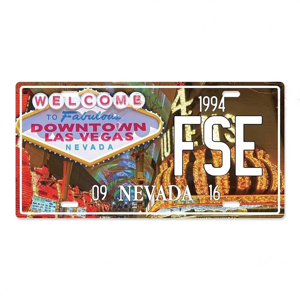 Vintage Las Vegas Metal Tiin Signs Decor Licenses Metal Plate Plaque Wall Decor for Living Room Club
