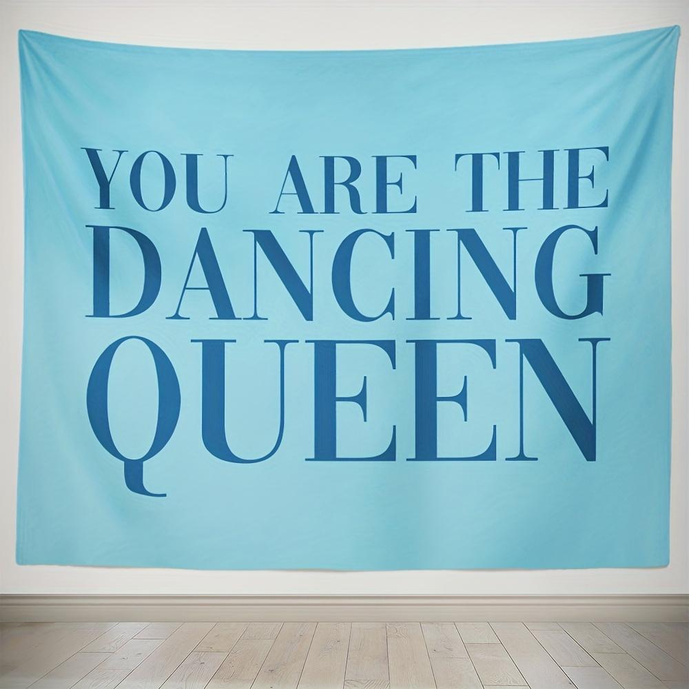 Dancing Queen Fun Text Background Cloth Fresh Blues Hanging Cloth Party Photography Background Wall Room Decoration 74x94cm(29x37in)
