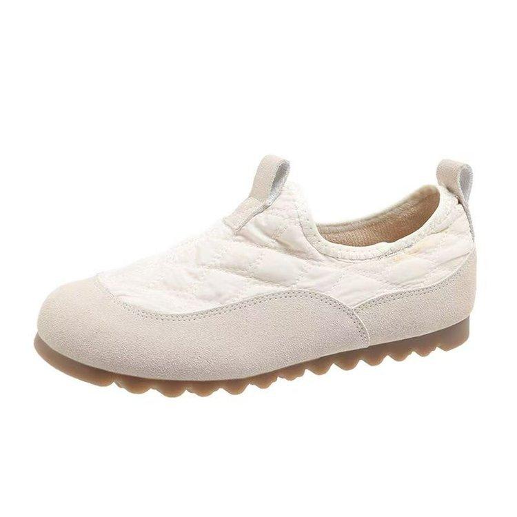 Maternity Shoes French Single Shoes Autumn and Winter Soft-soled Doudou Shoes Comfortable One-pedal Grandma Cotton Shoes